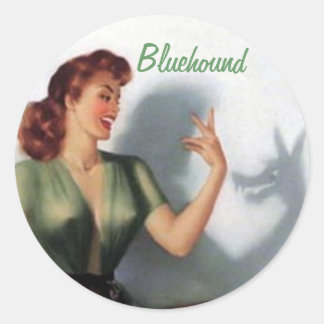 Rond Sticker à fond bleu