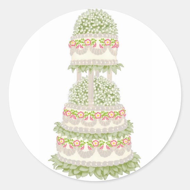 Rond Sticker à gâteau fleuri (Devant)