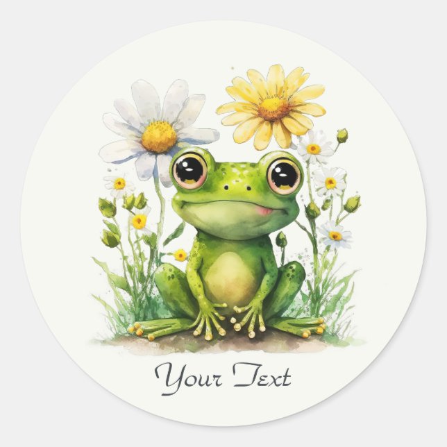 Rond Sticker à grenouille florale (Devant)