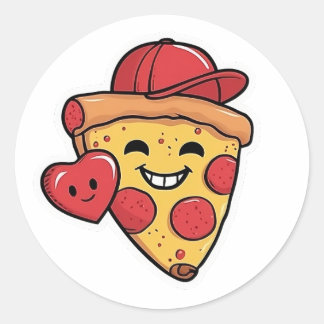 Rond Sticker à la pizza - Vous avez une pizza Mon coeur