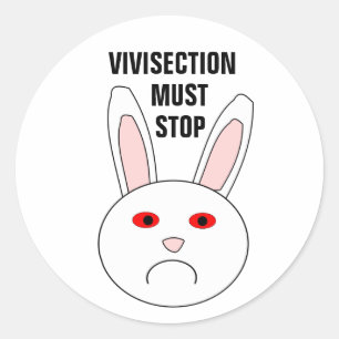 Rond Sticker à lapin du laboratoire triste