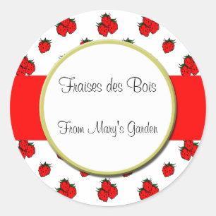 Rond Sticker à Motif de fraises personnalisé