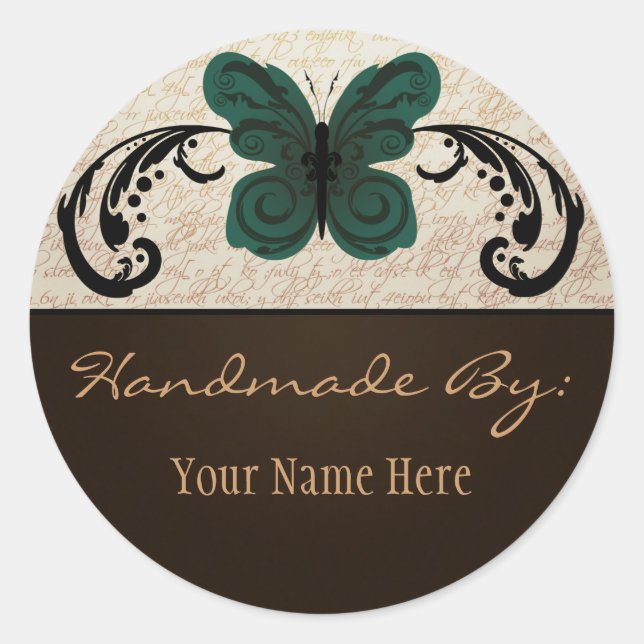 Rond Sticker à papillon brûlé (Devant)