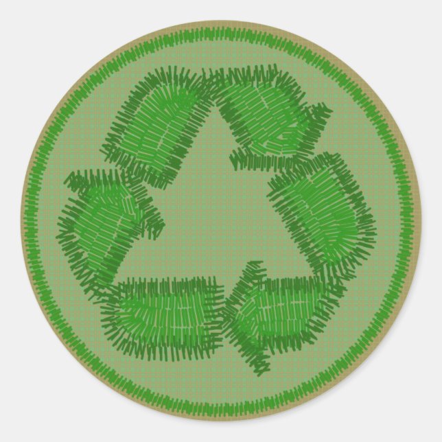 Rond Sticker à patchs de recyclage pointillés (Devant)