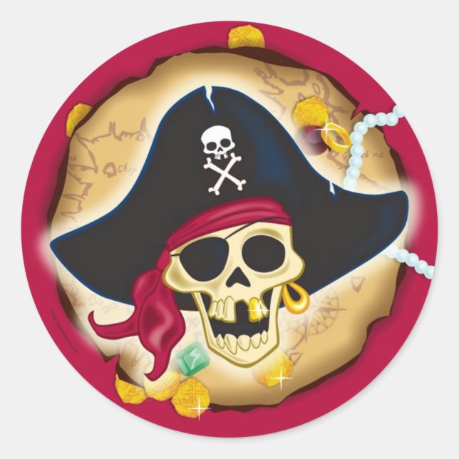 Rond Sticker à pièce pirate (Devant)