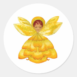 Rond Sticker à pixie jaune