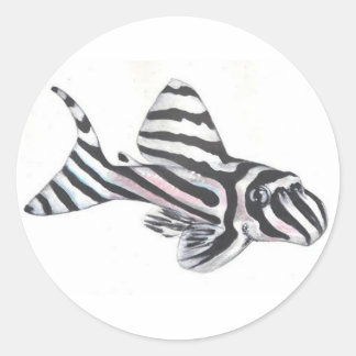Rond Sticker à poisson catfish Zebra Pleco L46