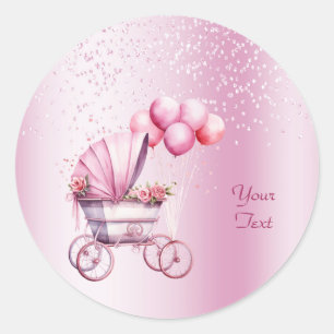 Rond Sticker à poussette rose