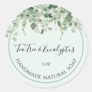 Rond Sticker à savon artisanal Thé Arbre et Eucalyptus