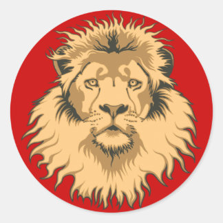 Rond Sticker à tête de lion