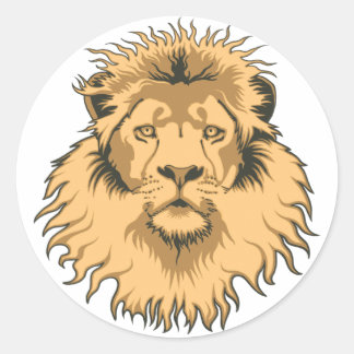 Rond Sticker à tête de lion