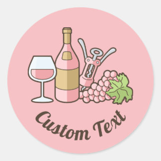 Rond Sticker à vin rose