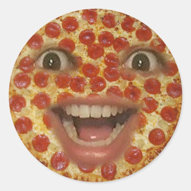 Rond Sticker à visage de pizza (Devant)