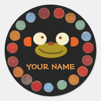 Rond Sticker à visage de singe personnalisé