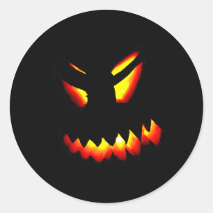 Rond Sticker à visage Jack-O-Lantern Halloween