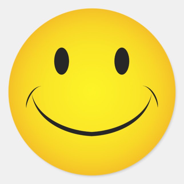 Rond Sticker à visage jaune doré (Devant)