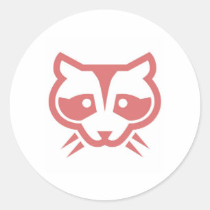 Rond Sticker à visage raccoon