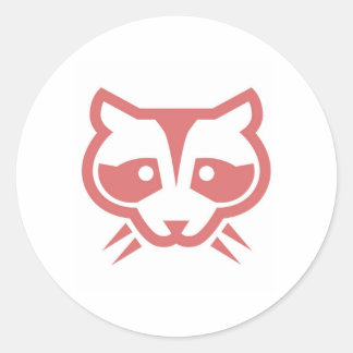 Rond Sticker à visage raccoon