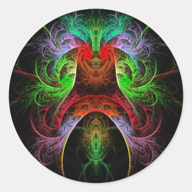 Rond Sticker Abstrait Art Round Carnaval (Devant)