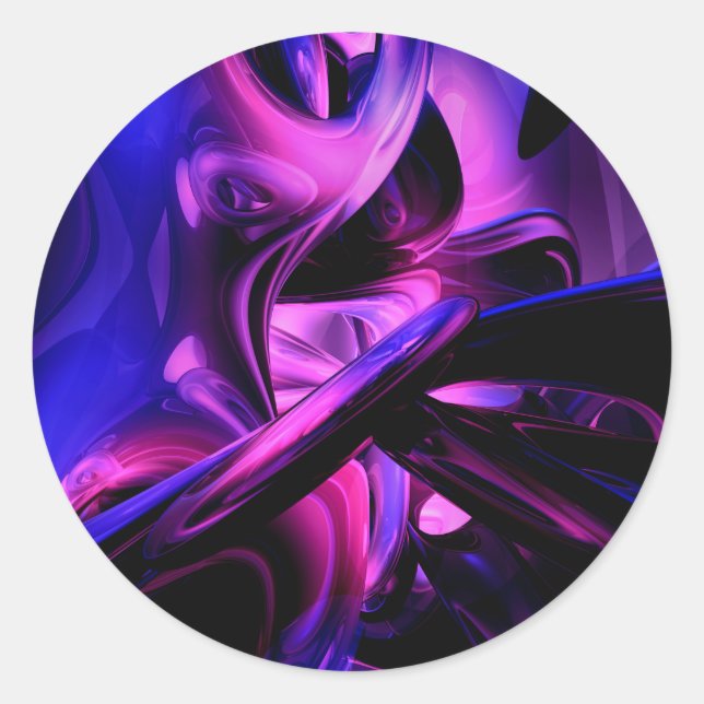 Rond Sticker Abstrait Passions fluorescentes (Devant)
