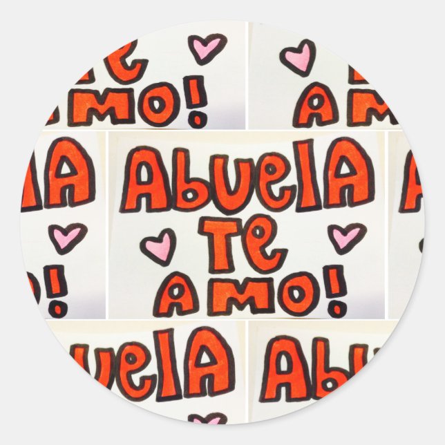 Rond Sticker Abuela Te Amo par Tamara Diaz Art (Devant)