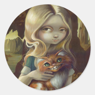 Rond Sticker "Alice in a Da Vinci Portrait"