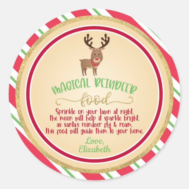 Rond Sticker alimentaire Magic Reindeer - Round (Devant)