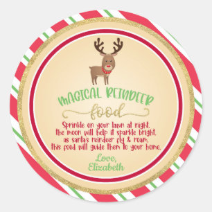 Rond Sticker alimentaire Magic Reindeer - Round