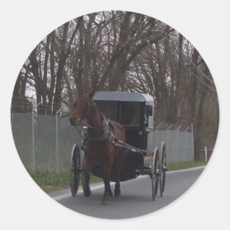 Rond Sticker Amish Buggy