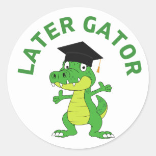 Rond Sticker amusant plus tard Gator Graduation