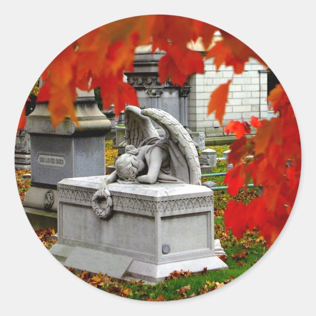 Rond Sticker Angel de deuil (Devant)