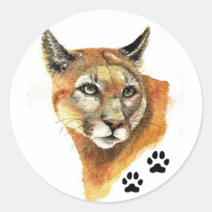 Rond Sticker animal de cougar