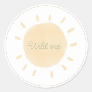 Rond Sticker animal Wild One Boho Safari