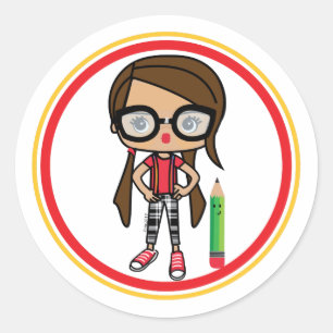 Rond Sticker Anna nerd