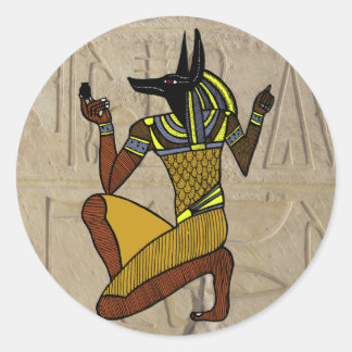 Rond Sticker Anubis agenouillé