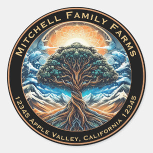 Rond Sticker Arbre de Vie du Logo d'Entreprise Classic 