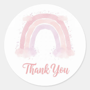 Rond sticker arc-en-ciel Merci