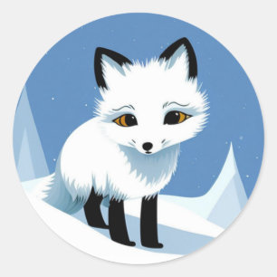 Rond Sticker Arctic Fox