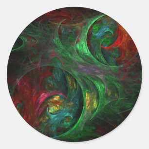 Rond Sticker Arrondi de Genesis Green Art Abstrait