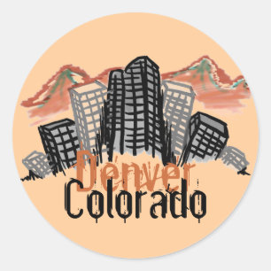Rond sticker artistique Denver Colorado