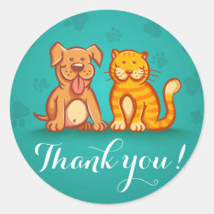 Rond Sticker avec animaux de compagnie