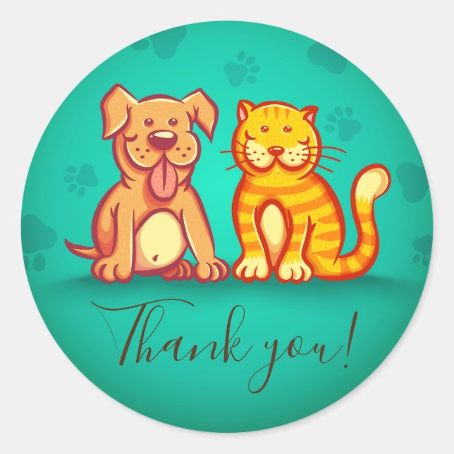 Rond Sticker avec animaux de compagnie (Devant)