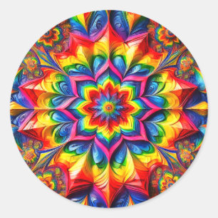 Rond Sticker avec design couleur LGBTQ
