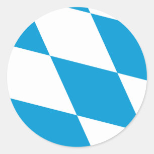 Rond Sticker avec Drapeau de Bavière, Allemagne