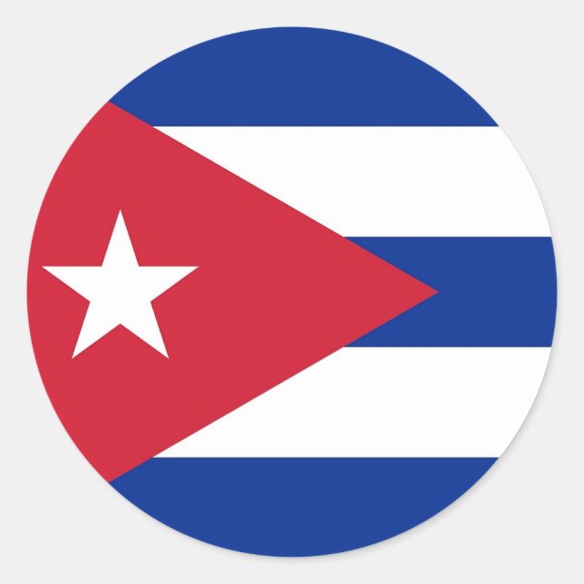 Rond Sticker avec drapeau de Cuba (Devant)