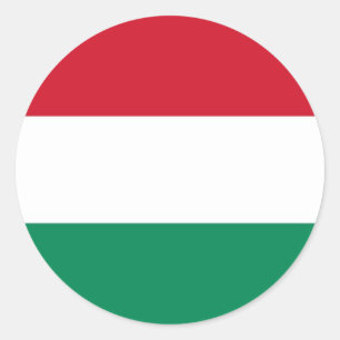 Rond Sticker avec Drapeau de Hongrie