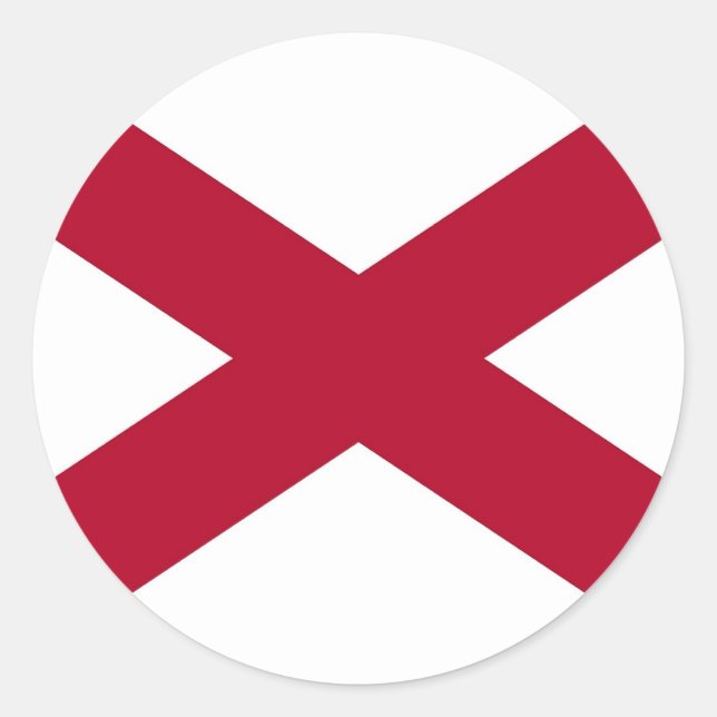 Rond Sticker avec drapeau de l'Alabama (Devant)