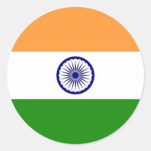 Rond Sticker avec drapeau de l'Inde