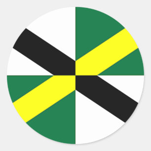 Rond Sticker avec Drapeau de Monterey, Californie, USA