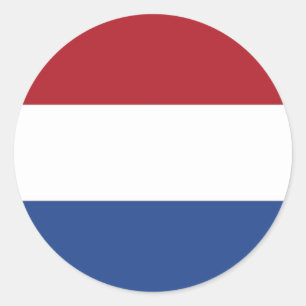 Rond Sticker avec drapeau de Pays-Bas